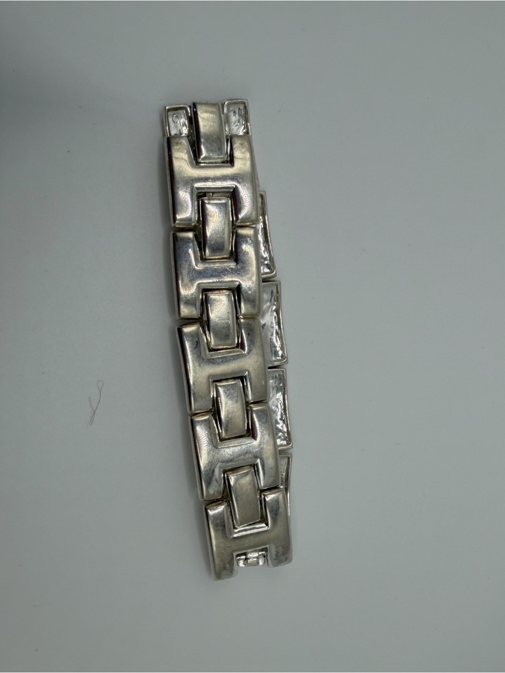 Retro Silver Geometric Link Bracelet - Picture 4 of 9